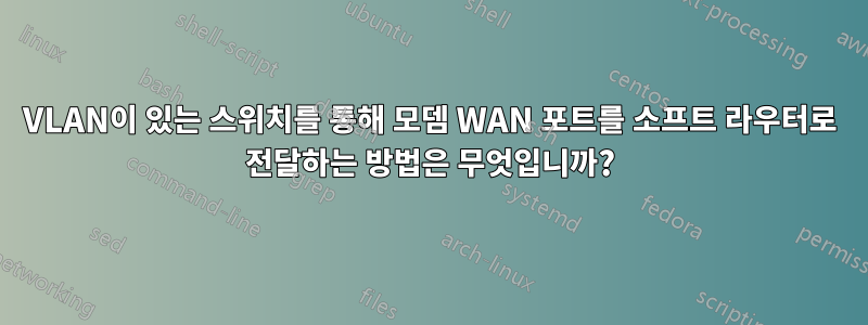 VLAN이 있는 스위치를 통해 모뎀 WAN 포트를 소프트 라우터로 전달하는 방법은 무엇입니까?