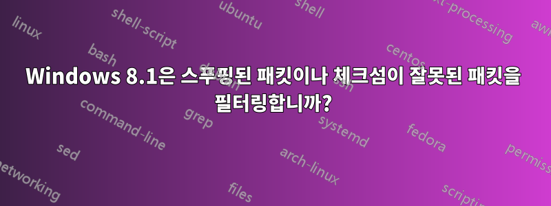 Windows 8.1은 스푸핑된 패킷이나 체크섬이 잘못된 패킷을 필터링합니까?