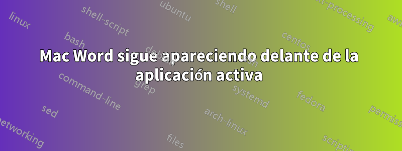 Mac Word sigue apareciendo delante de la aplicación activa