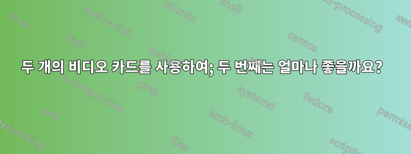 두 개의 비디오 카드를 사용하여; 두 번째는 얼마나 좋을까요? 