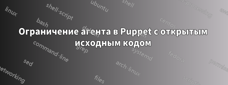 Ограничение агента в Puppet с открытым исходным кодом