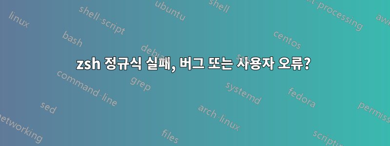 zsh 정규식 실패, 버그 또는 사용자 오류?