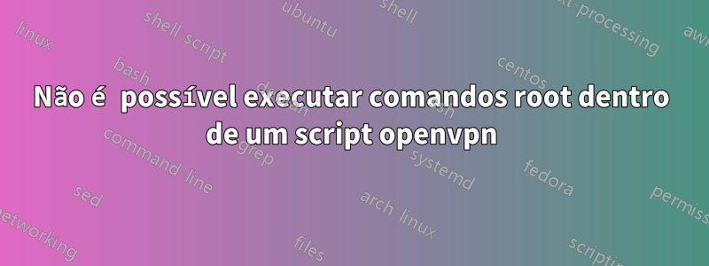 Não é possível executar comandos root dentro de um script openvpn