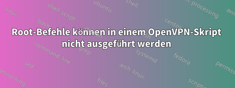 Root-Befehle können in einem OpenVPN-Skript nicht ausgeführt werden