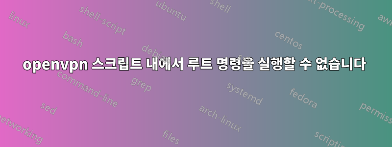 openvpn 스크립트 내에서 루트 명령을 실행할 수 없습니다