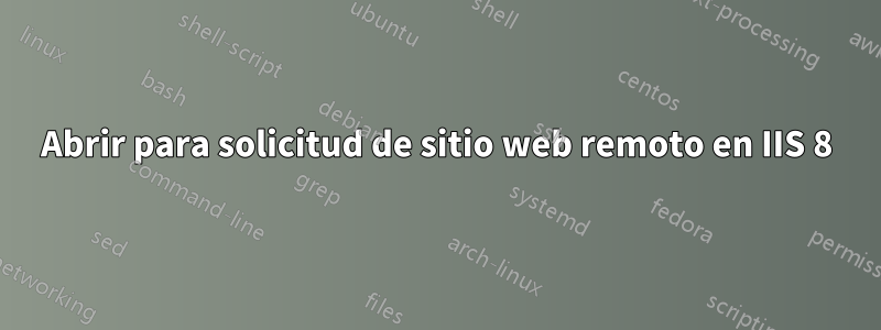 Abrir para solicitud de sitio web remoto en IIS 8