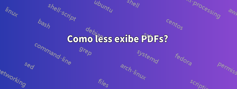 Como less exibe PDFs?