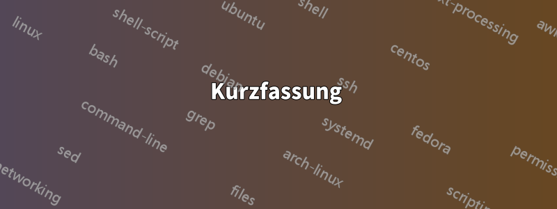 Kurzfassung