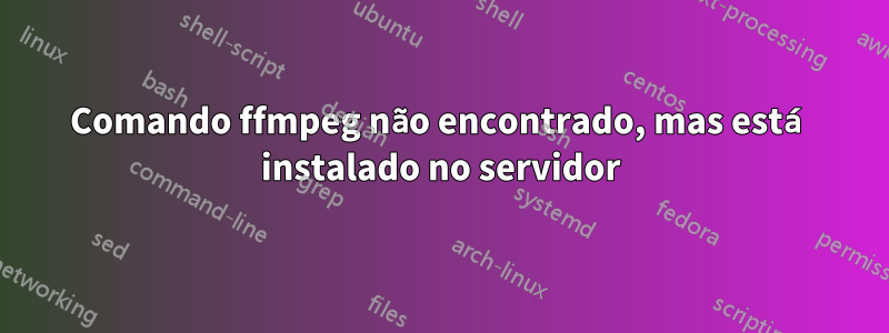 Comando ffmpeg não encontrado, mas está instalado no servidor