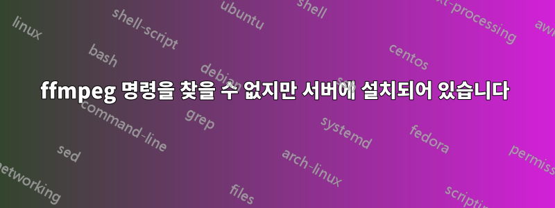 ffmpeg 명령을 찾을 수 없지만 서버에 설치되어 있습니다