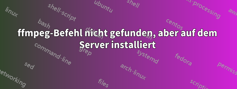 ffmpeg-Befehl nicht gefunden, aber auf dem Server installiert