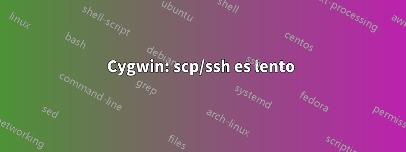 Cygwin: scp/ssh es lento