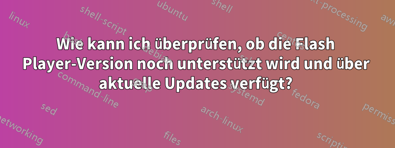 Wie kann ich überprüfen, ob die Flash Player-Version noch unterstützt wird und über aktuelle Updates verfügt?