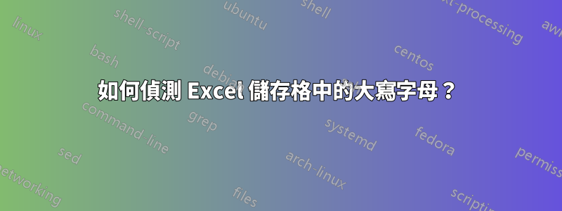 如何偵測 Excel 儲存格中的大寫字母？