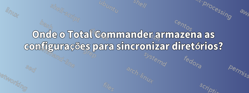 Onde o Total Commander armazena as configurações para sincronizar diretórios?