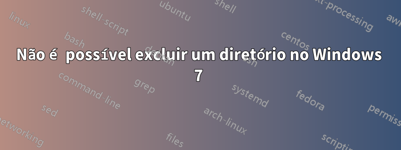 Não é possível excluir um diretório no Windows 7