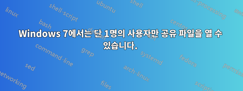 Windows 7에서는 단 1명의 사용자만 공유 파일을 열 수 있습니다.