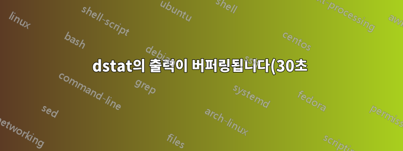dstat의 출력이 버퍼링됩니다(30초).
