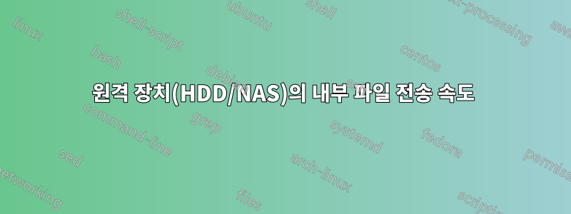 원격 장치(HDD/NAS)의 내부 파일 전송 속도