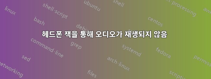 헤드폰 잭을 통해 오디오가 재생되지 않음