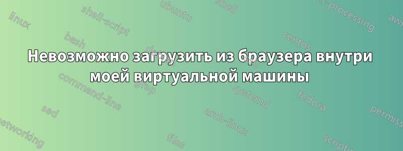 Невозможно загрузить из браузера внутри моей виртуальной машины