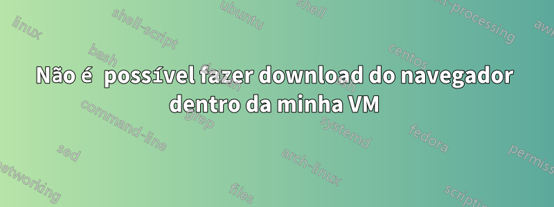 Não é possível fazer download do navegador dentro da minha VM