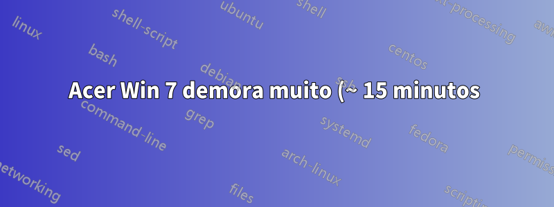 Acer Win 7 demora muito (~ 15 minutos) para hibernar?