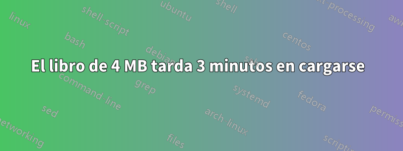 El libro de 4 MB tarda 3 minutos en cargarse 