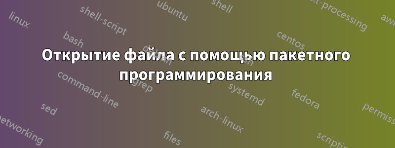 Открытие файла с помощью пакетного программирования