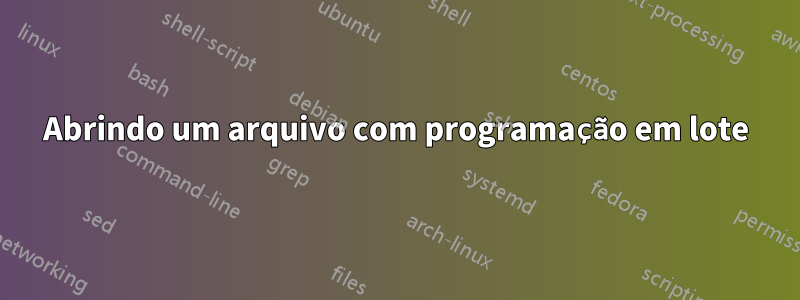 Abrindo um arquivo com programação em lote