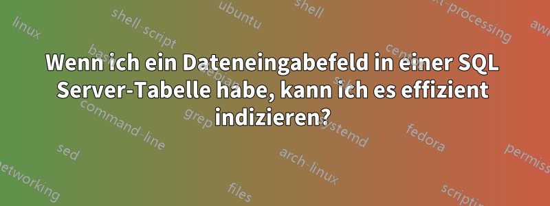 Wenn ich ein Dateneingabefeld in einer SQL Server-Tabelle habe, kann ich es effizient indizieren?