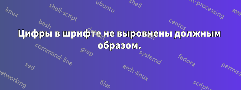 Цифры в шрифте не выровнены должным образом.