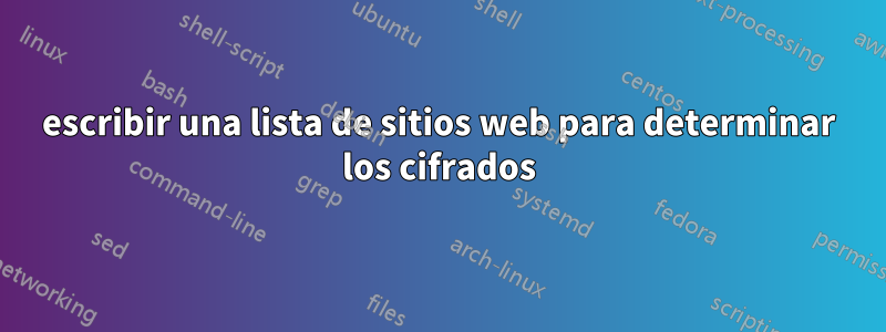 escribir una lista de sitios web para determinar los cifrados