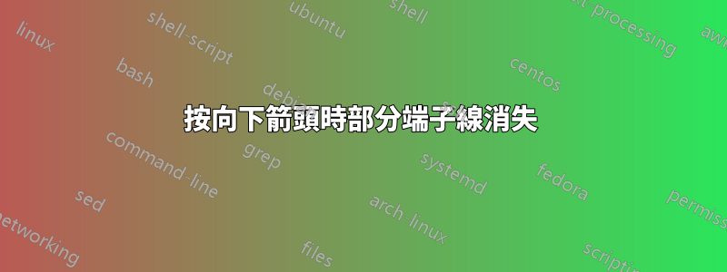 按向下箭頭時部分端子線消失