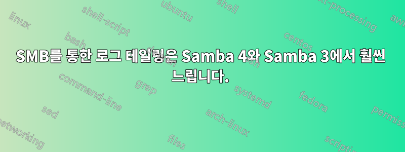 SMB를 통한 로그 테일링은 Samba 4와 Samba 3에서 훨씬 느립니다.