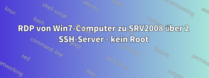 RDP von Win7-Computer zu SRV2008 über 2 SSH-Server - kein Root