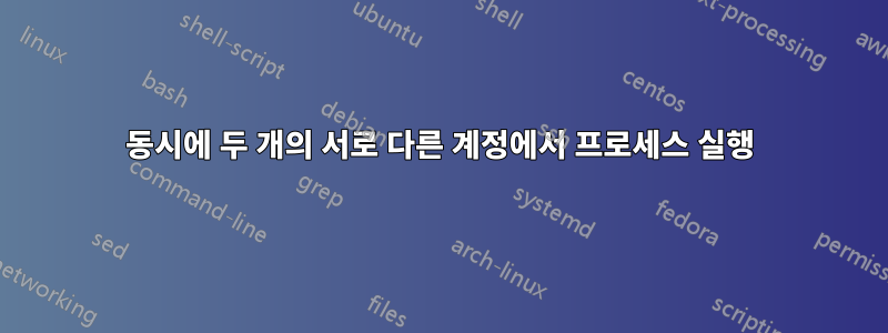 동시에 두 개의 서로 다른 계정에서 프로세스 실행