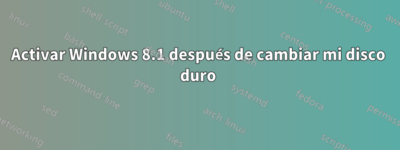 Activar Windows 8.1 después de cambiar mi disco duro