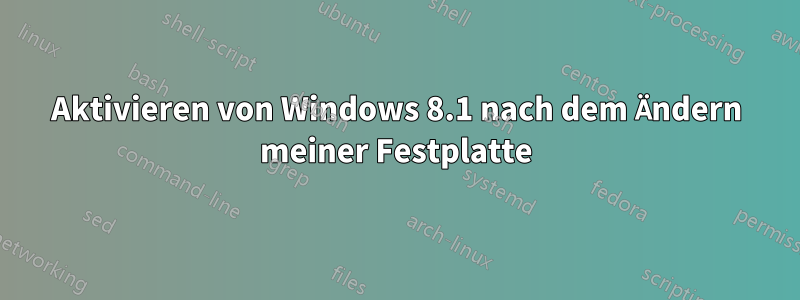 Aktivieren von Windows 8.1 nach dem Ändern meiner Festplatte