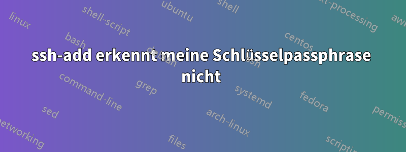 ssh-add erkennt meine Schlüsselpassphrase nicht
