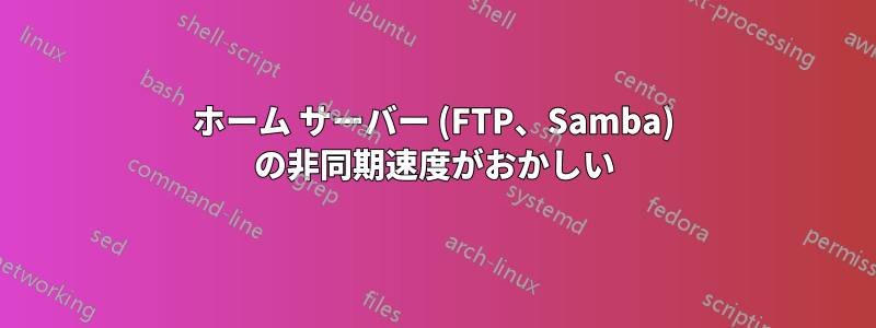 ホーム サーバー (FTP、Samba) の非同期速度がおかしい