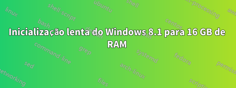 Inicialização lenta do Windows 8.1 para 16 GB de RAM