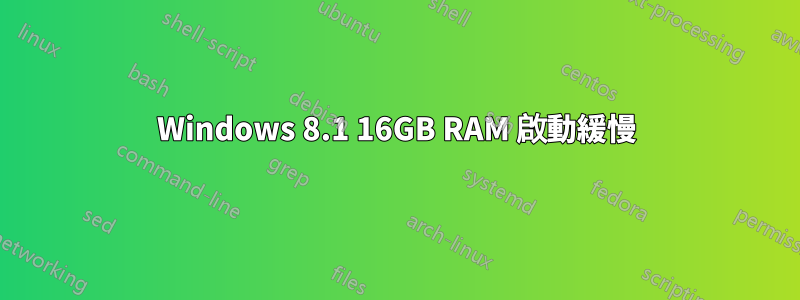 Windows 8.1 16GB RAM 啟動緩慢