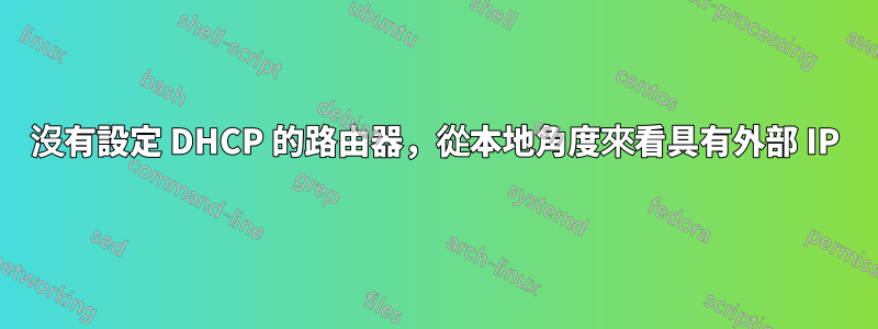 沒有設定 DHCP 的路由器，從本地角度來看具有外部 IP