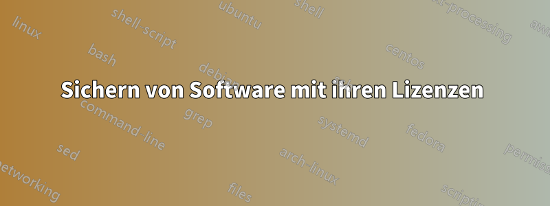 Sichern von Software mit ihren Lizenzen
