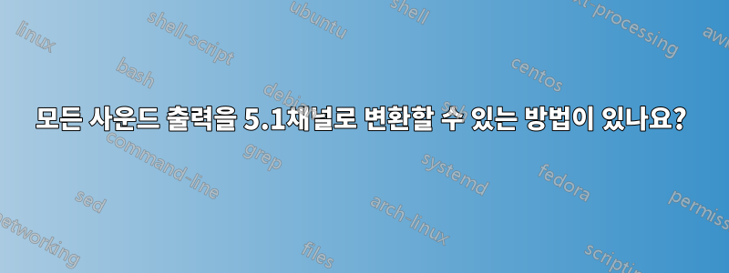 모든 사운드 출력을 5.1채널로 변환할 수 있는 방법이 있나요?