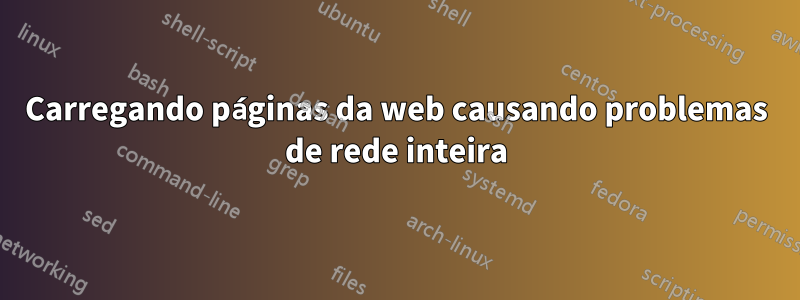 Carregando páginas da web causando problemas de rede inteira