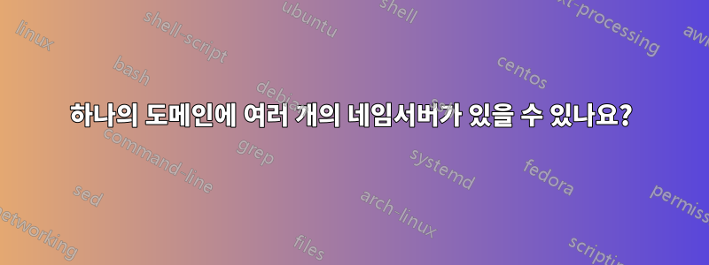 하나의 도메인에 여러 개의 네임서버가 있을 수 있나요?