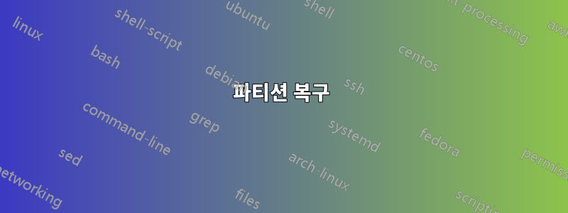 파티션 복구