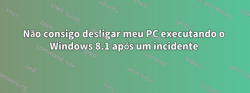 Não consigo desligar meu PC executando o Windows 8.1 após um incidente